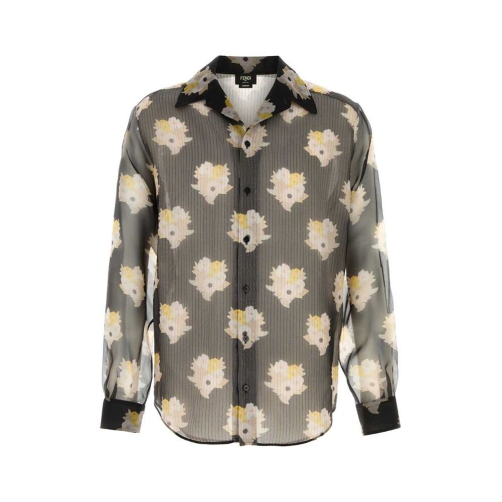 Fendi Men Printed Organza Shirt